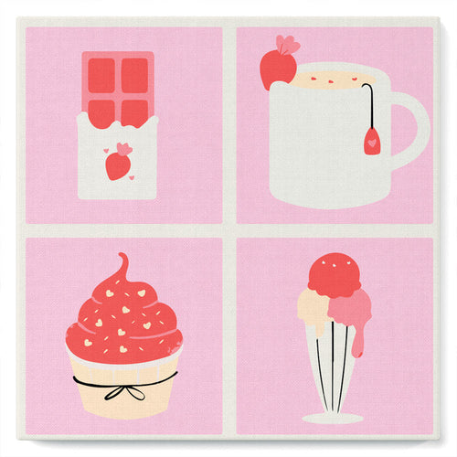 Mini Kit da Dipingere con i Numeri 20x20cm con cornice Prelibatezze
