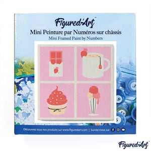 Mini Kit da Dipingere con i Numeri 20x20cm con cornice Prelibatezze