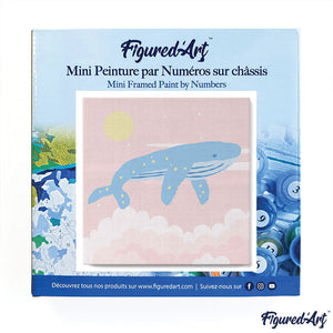 Mini Kit da Dipingere con i Numeri 20x20cm con cornice Balenottera