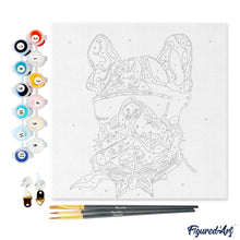Carica l&#39;immagine nel visualizzatore di Gallery, Mini Kit da Dipingere con i Numeri 20x20cm con cornice Bull dog cool