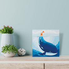 Carica l&#39;immagine nel visualizzatore di Gallery, Mini Kit da Dipingere con i Numeri 20x20cm con cornice Balena Blu