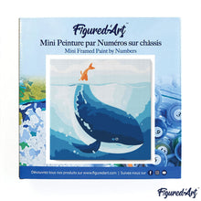 Carica l&#39;immagine nel visualizzatore di Gallery, Mini Kit da Dipingere con i Numeri 20x20cm con cornice Balena Blu