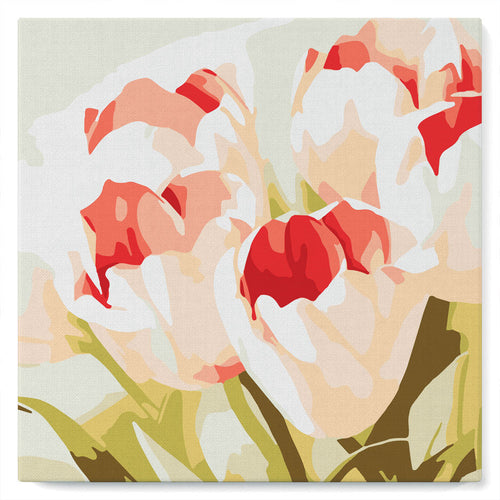 Mini Kit da Dipingere con i Numeri 20x20cm con cornice Petali di tulipano