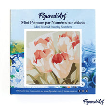 Carica l&#39;immagine nel visualizzatore di Gallery, Mini Kit da Dipingere con i Numeri 20x20cm con cornice Petali di tulipano