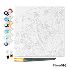 Carica l&#39;immagine nel visualizzatore di Gallery, Mini Kit da Dipingere con i Numeri 20x20cm con cornice Petali di tulipano