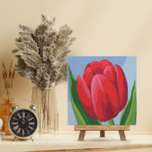 Carica l&#39;immagine nel visualizzatore di Gallery, Mini Kit da Dipingere con i Numeri 20x20cm con cornice Tulipano rosso