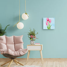 Carica l&#39;immagine nel visualizzatore di Gallery, Mini Kit da Dipingere con i Numeri 20x20cm con cornice Tulipani e cielo azzurro