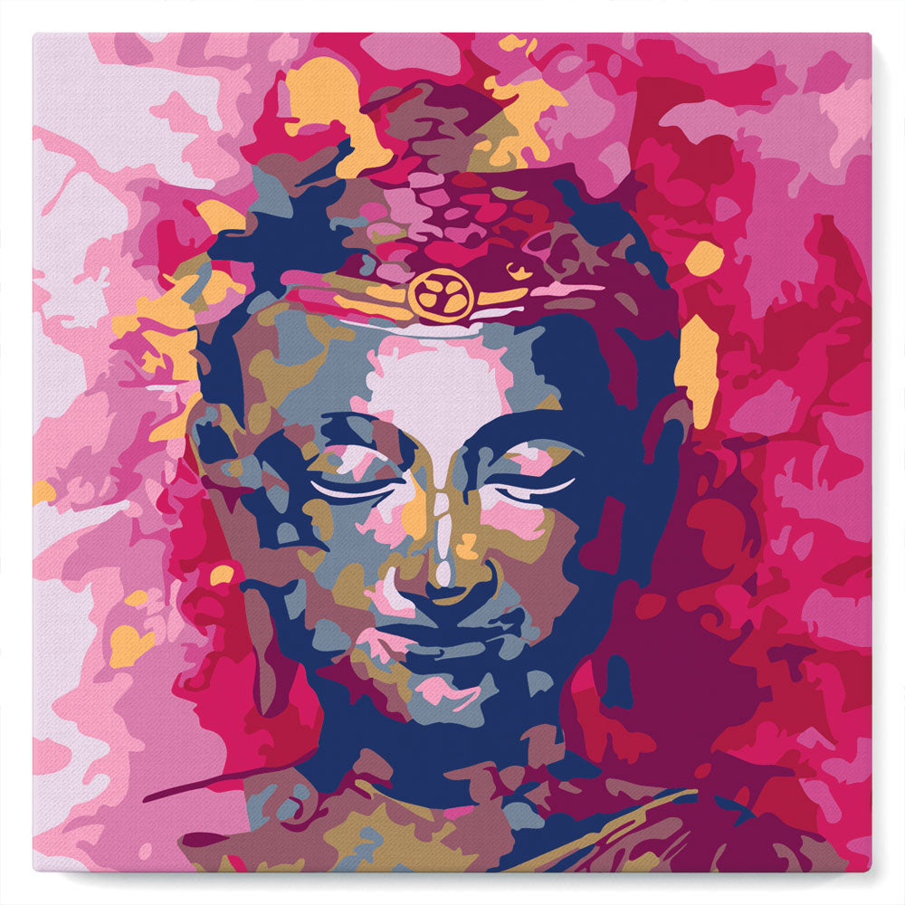 Mini Kit da Dipingere con i Numeri 20x20cm con cornice Prezioso Buddha