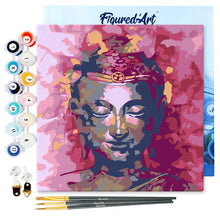 Carica l&#39;immagine nel visualizzatore di Gallery, Mini Kit da Dipingere con i Numeri 20x20cm con cornice Prezioso Buddha