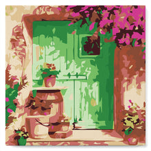 Carica l&#39;immagine nel visualizzatore di Gallery, Mini Kit da Dipingere con i Numeri 20x20cm con cornice Ingresso fiorito
