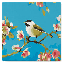 Carica l&#39;immagine nel visualizzatore di Gallery, Mini Kit da Dipingere con i Numeri 20x20cm con cornice Sul ramo fiorito