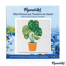 Carica l&#39;immagine nel visualizzatore di Gallery, Mini Kit da Dipingere con i Numeri 20x20cm con cornice Monstera in vaso