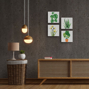 Mini Kit da Dipingere con i Numeri 20x20cm con cornice Bei fiori gialli