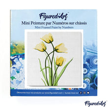 Carica l&#39;immagine nel visualizzatore di Gallery, Mini Kit da Dipingere con i Numeri 20x20cm con cornice Bei fiori gialli