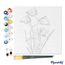 Carica l&#39;immagine nel visualizzatore di Gallery, Mini Kit da Dipingere con i Numeri 20x20cm con cornice Bei fiori gialli