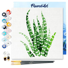 Carica l&#39;immagine nel visualizzatore di Gallery, Mini Kit da Dipingere con i Numeri 20x20cm con cornice Sansevieria