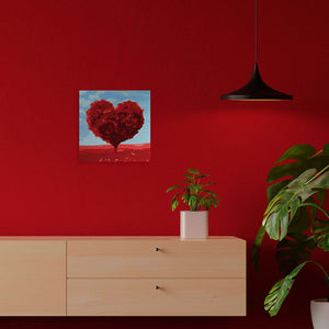 Mini Kit da Dipingere con i Numeri 20x20cm con cornice Heart Red Tree