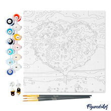 Carica l&#39;immagine nel visualizzatore di Gallery, Mini Kit da Dipingere con i Numeri 20x20cm con cornice Heart Red Tree