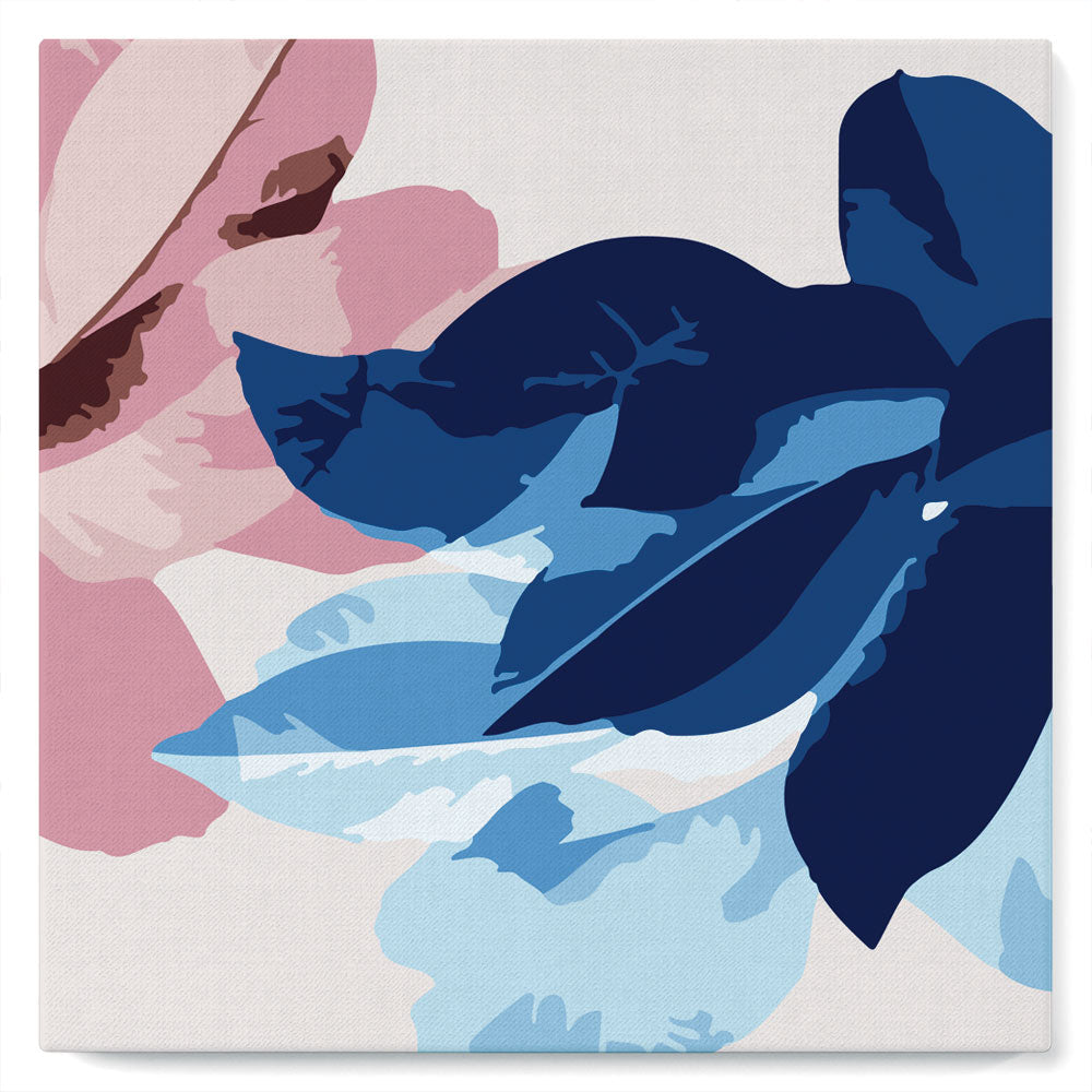 Mini Kit da Dipingere con i Numeri 20x20cm con cornice Fiori bluette