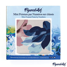 Carica l&#39;immagine nel visualizzatore di Gallery, Mini Kit da Dipingere con i Numeri 20x20cm con cornice Fiori bluette