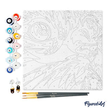 Carica l&#39;immagine nel visualizzatore di Gallery, Mini Kit da Dipingere con i Numeri 20x20cm con cornice Felino Pop Art