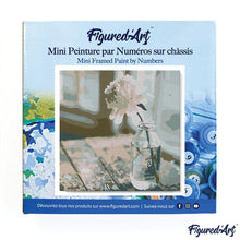 Carica l&#39;immagine nel visualizzatore di Gallery, Mini Kit da Dipingere con i Numeri 20x20cm con cornice Fiore bianco