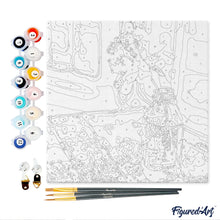 Carica l&#39;immagine nel visualizzatore di Gallery, Mini Kit da Dipingere con i Numeri 20x20cm con cornice Fiore bianco