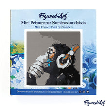 Carica l&#39;immagine nel visualizzatore di Gallery, Mini Kit da Dipingere con i Numeri 20x20cm con cornice Scimmia con le cuffie