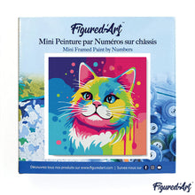 Carica l&#39;immagine nel visualizzatore di Gallery, Mini Kit da Dipingere con i Numeri 20x20cm con cornice Gatto Pop Art Astratto