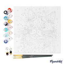 Carica l&#39;immagine nel visualizzatore di Gallery, Mini Kit da Dipingere con i Numeri 20x20cm con cornice Gatto Pop Art Astratto
