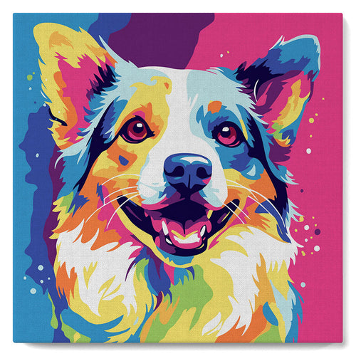 Mini Kit da Dipingere con i Numeri con cornice Cane Pop Art Astratto