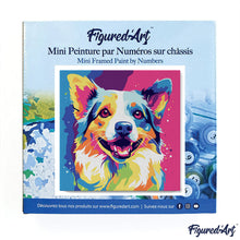 Carica l&#39;immagine nel visualizzatore di Gallery, Mini Kit da Dipingere con i Numeri 20x20cm con cornice Cane Pop Art Astratto