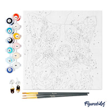 Carica l&#39;immagine nel visualizzatore di Gallery, Mini Kit da Dipingere con i Numeri 20x20cm con cornice Cane Pop Art Astratto