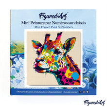 Carica l&#39;immagine nel visualizzatore di Gallery, Mini Kit da Dipingere con i Numeri 20x20cm con cornice Giraffa Pop Art Astratta