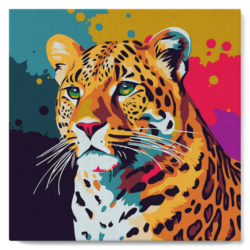 Mini Kit da Dipingere con i Numeri con cornice Leopardo Pop Art Astratto