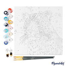 Carica l&#39;immagine nel visualizzatore di Gallery, Mini Kit da Dipingere con i Numeri 20x20cm con cornice Leopardo Pop Art Astratto