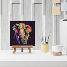 Carica l&#39;immagine nel visualizzatore di Gallery, Mini Kit da Dipingere con i Numeri 20x20cm con cornice Elefante Pop Art Astratto