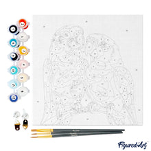 Carica l&#39;immagine nel visualizzatore di Gallery, Mini Kit da Dipingere con i Numeri 20x20cm con cornice Pappagalli Pop Art Astratti