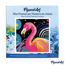 Carica l&#39;immagine nel visualizzatore di Gallery, Mini Kit da Dipingere con i Numeri 20x20cm con cornice Fenicottero Pop Art Astratto