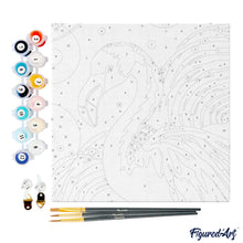 Carica l&#39;immagine nel visualizzatore di Gallery, Mini Kit da Dipingere con i Numeri 20x20cm con cornice Fenicottero Pop Art Astratto