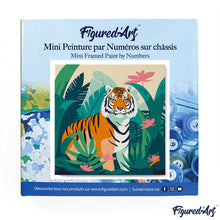 Carica l&#39;immagine nel visualizzatore di Gallery, Mini Kit da Dipingere con i Numeri 20x20cm con cornice Tigre del Bengala Tropicale