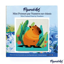 Carica l&#39;immagine nel visualizzatore di Gallery, Mini Kit da Dipingere con i Numeri 20x20cm con cornice Capibara Tropicale
