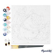 Carica l&#39;immagine nel visualizzatore di Gallery, Mini Kit da Dipingere con i Numeri 20x20cm con cornice Capibara Tropicale