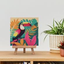 Carica l&#39;immagine nel visualizzatore di Gallery, Mini Kit da Dipingere con i Numeri 20x20cm con cornice Tucano Tropicale