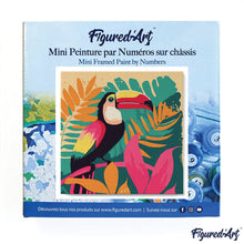 Carica l&#39;immagine nel visualizzatore di Gallery, Mini Kit da Dipingere con i Numeri 20x20cm con cornice Tucano Tropicale