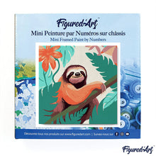 Carica l&#39;immagine nel visualizzatore di Gallery, Mini Kit da Dipingere con i Numeri 20x20cm con cornice Bradipo Tropicale