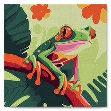 Carica l&#39;immagine nel visualizzatore di Gallery, Mini Kit da Dipingere con i Numeri con cornice Raganella dagli occhi rossi Tropicale