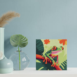 Mini Kit da Dipingere con i Numeri 20x20cm con cornice Raganella dagli occhi rossi Tropicale