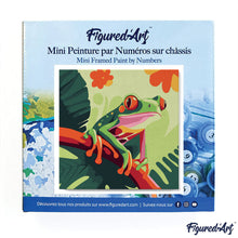 Carica l&#39;immagine nel visualizzatore di Gallery, Mini Kit da Dipingere con i Numeri 20x20cm con cornice Raganella dagli occhi rossi Tropicale