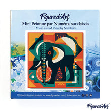 Carica l&#39;immagine nel visualizzatore di Gallery, Mini Kit da Dipingere con i Numeri 20x20cm con cornice Elefante Astratto Stile Art-Deco